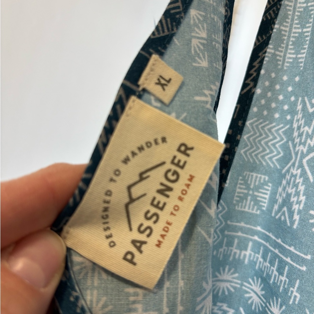 Patterned Blue Sleeveless Overall - Picture 3 of 3